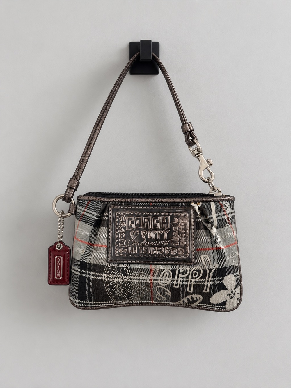 Coach Poppy Tartan Plaid Graffiti Wristlet/Mini Pochette 2009/2010